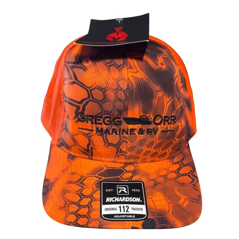 Richardson 112 Trucker Hat OSFM Orange Camo Mesh Snapback Gregg Orr Tohatsu